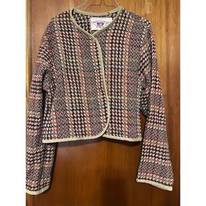 Vintage Handmade Tweed Cropped Swing Jacket Blazer